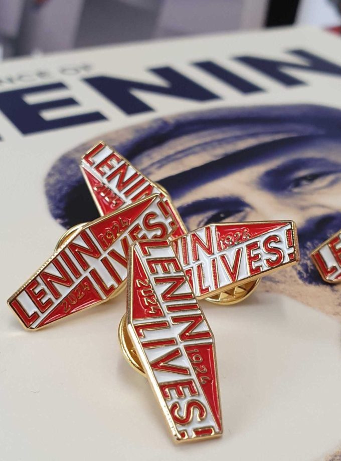 Lenin Lives! enamel badge