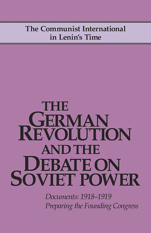 German Revolution & Debate on Soviet Power
